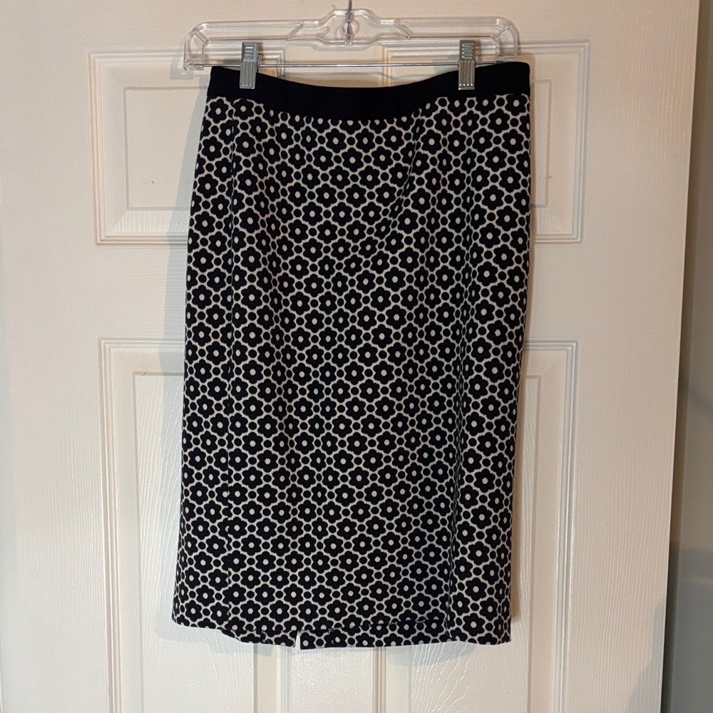 Talbots Black and White Geometric Pencil Skirt Size 6